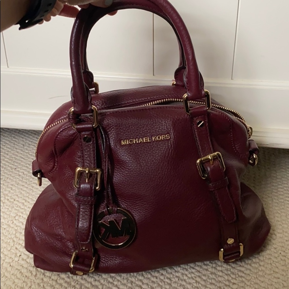 Michael Kors wine 🍷 colored slouchy leather tote